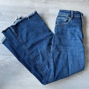 ✨ Zara Denim Pencil Midi Skirt – Medium Blue – Size S